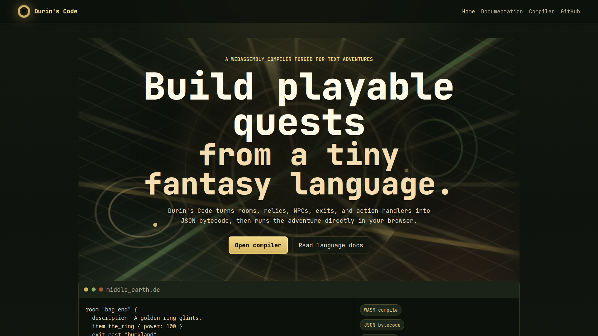 Durin's Code project screenshot