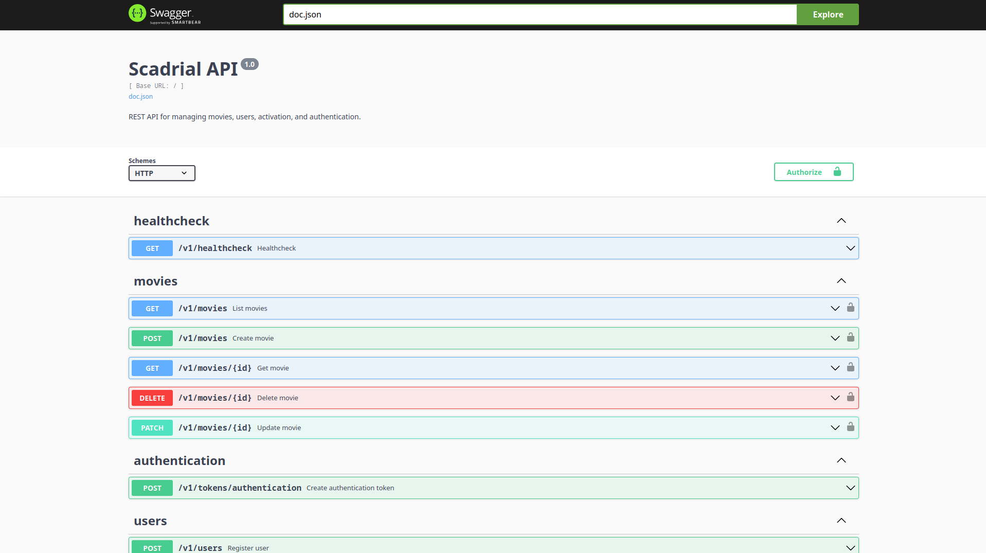 ScadrialAPI project screenshot